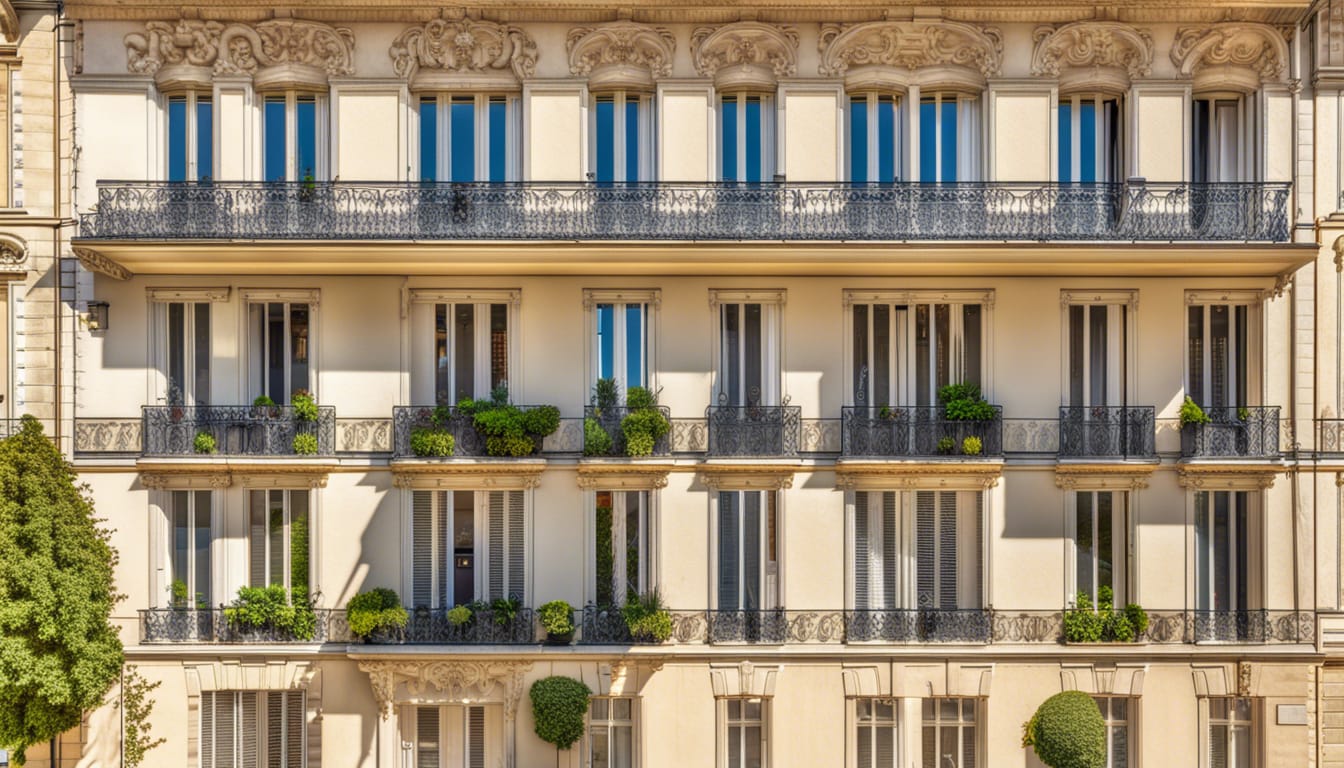 Façade d'un immeuble ancien dont la façade est classée