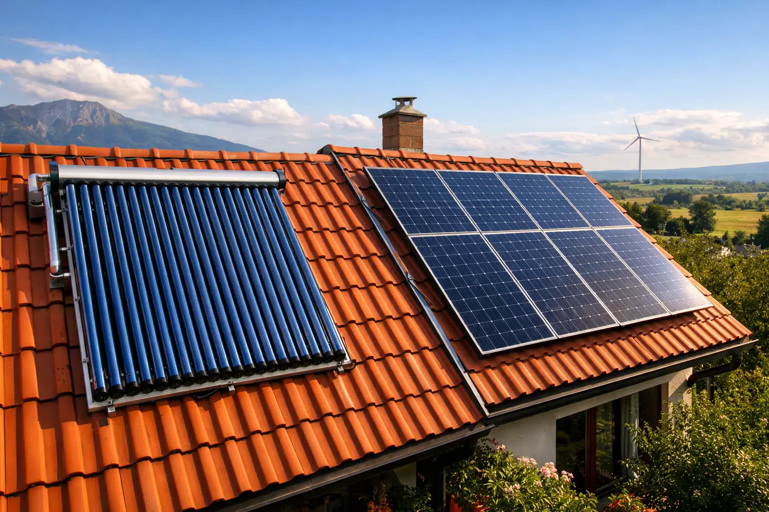 Comparaison entre panneaux solaires thermiques et photovoltaïques installés sur toiture de maison